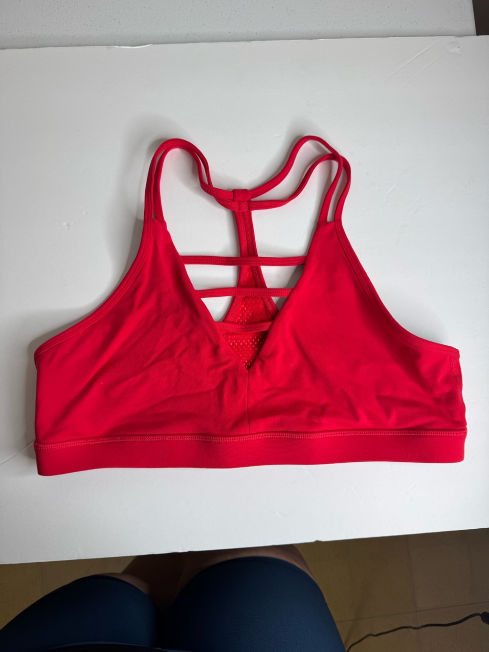 ZYIA Red Strappy Sports Bra with T-Back